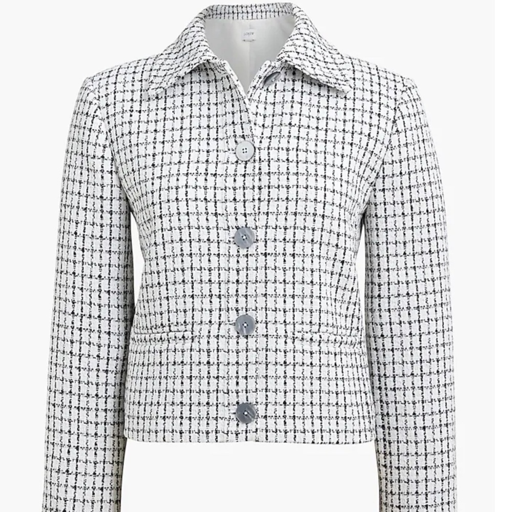 NWT J.Crew Factory Tweed Collared Lady Jacket